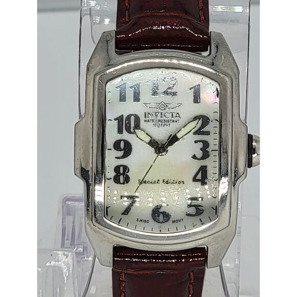 Invicta Women's 5168 Baby Lupah Collection Mother-of-Pearl Dial Leather Watch